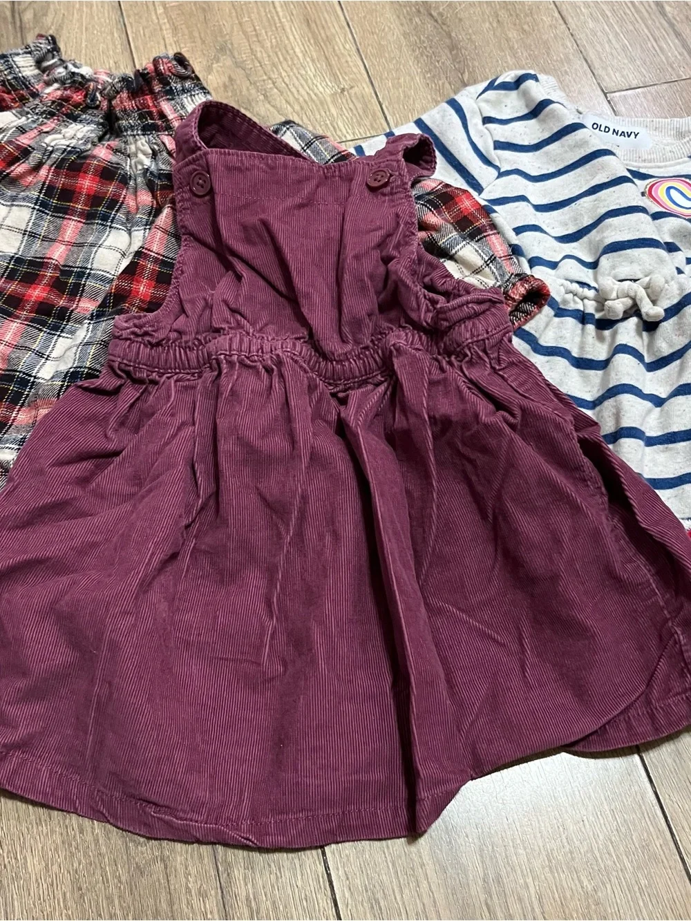 Old Navy Cream & Navy Striped Dress with Heart Patch